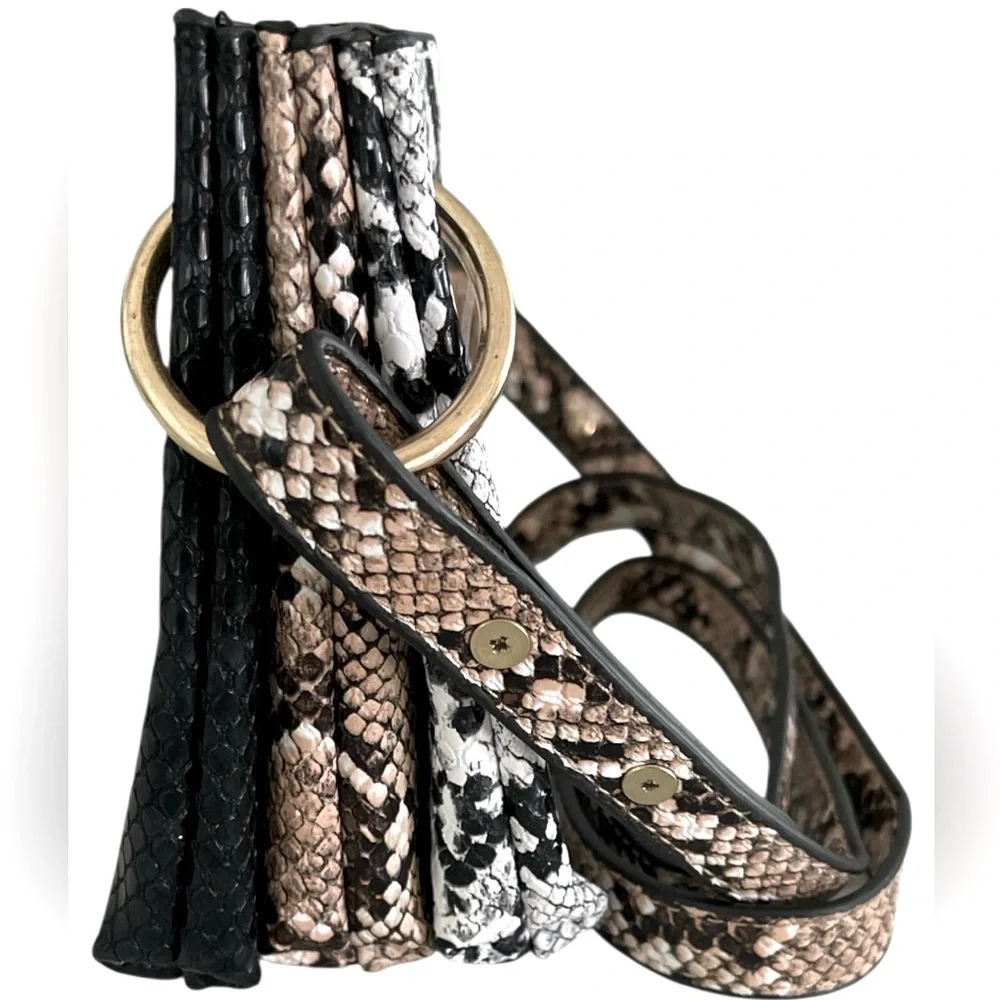 TRI-COLOR SNAKE PRINT MULTI COMPARTMENT BOUTIQUE CROSSBODY BAG